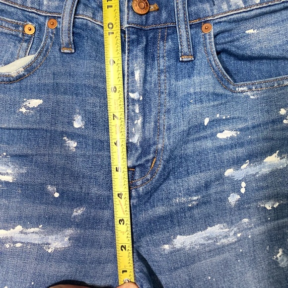 Madewell The High Rise Slim Boyfriend With White Paint Splater NWT Size 26 - Picture 15 of 16